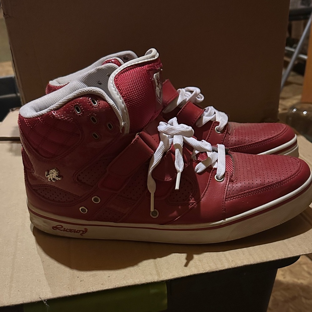 Luxura Red High-Top Sneakers